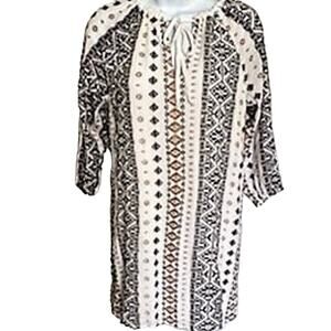 Blue Rain (Francesca's) | White Ansley Embroidered Boho Shift Dress Size XS